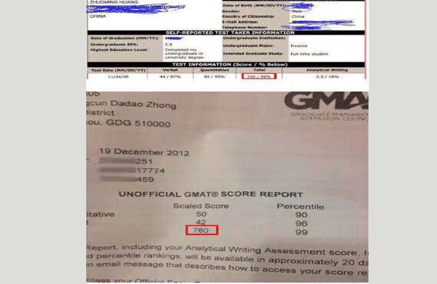 GMAT 760 分成绩单